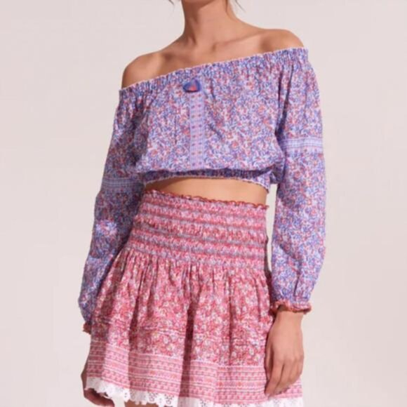 NEW POUPETTE ST BARTH Nana Beach Top in Light Blue Paquerette, Size Small, NWT - Picture 4 of 12